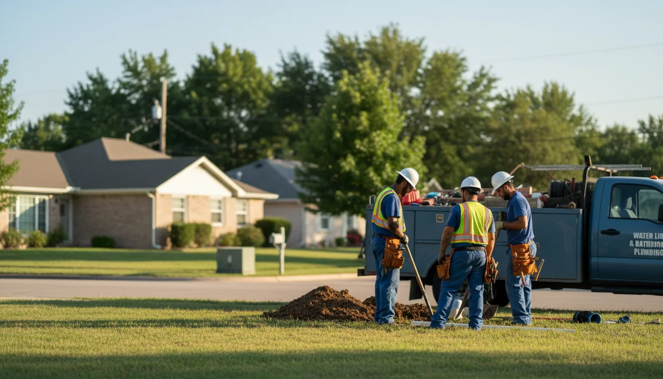 Residential water line and bathroom plumbing service in Mayetta, KS